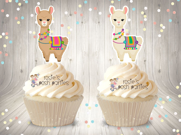 Llama Birthday Theme Cupcake Topper Decoration | Llama Theme | Llama Centerpiece | Alpaca Theme Baby Shower Party Cupcake Decor SET OF 12