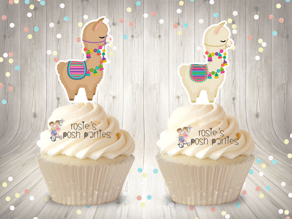 Llama Birthday Theme Cupcake Topper Decoration | Llama Theme | Llama Centerpiece | Alpaca Theme Baby Shower Party Cupcake Decor SET OF 12