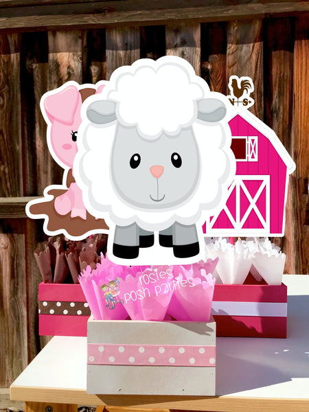 Pink Farm Theme | Girl Farm Birthday | Pink Farm Party | Farm Centerpiece Decoration | Farm Decoration | Farm Animal | Girl Theme INDIVIDUAL