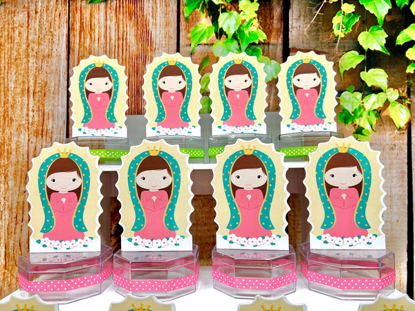 Virgen de Guadalupe Birthday or Baby Shower PartyTheme, Lady of Guadalupe Favors, Baptism Party Favors, First Communion Guadalupe SET OF 12