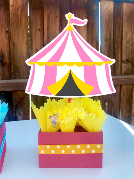 Pink Carnival Theme | Girl Circus Party | Pink Carnival Centerpiece | Girl Circus Carnival Decoration | Circus Party Centerpiece SET OF 6
