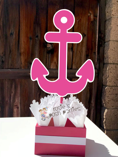 Girl Nautical Baby Shower Theme Centerpiece Decoration | Pink Nautical Birthday | Nautical Baby Shower | Baby Themed Decoration INDIVIDUAL