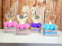 Llama Birthday Theme Centerpiece Decoration | Llama Theme | Llama Centerpiece | Alpaca Theme Baby Shower Party Centerpiece Decor SET OF 4