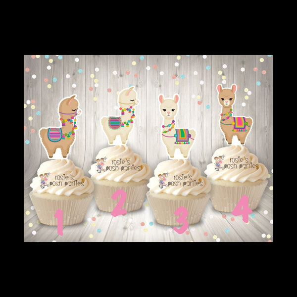 Llama Birthday Theme Cupcake Topper Decoration | Llama Theme | Llama Centerpiece | Alpaca Theme Baby Shower Party Cupcake Decor SET OF 12