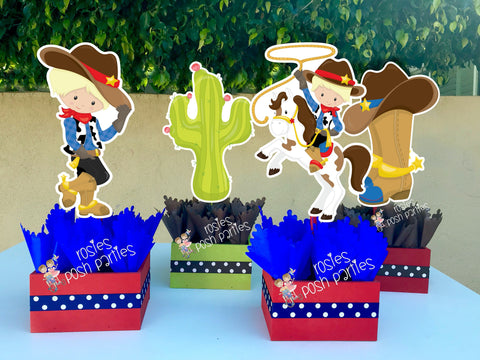 Cowboy Theme | Western Cowboy | Cowboy Birthday Party | Western Theme | Western Centerpiece Party| Cowboy Theme Decoration SET OF 4