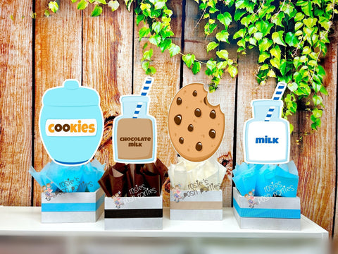 Cookies and Milk Theme | Cookies and Milk Birthday | Cookies and Milk Baby Shower | Its a boy | Cookies and Milk Party Decoration SET OF 4