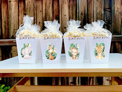 Baby Jungle Theme | Safari Theme | Jungle Safari Baby Shower Party Favor | Popcorn Favor | Jungle Baby Shower | Safari Birthday SET OF 12