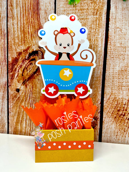 Carnival Circus Theme Birthday Centerpieces Circus Carnival Baby Shower Guests Circus Carnival Party Decor birthday or Baby Shower SET OF 6