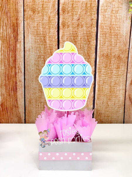 Pop It Birthday Theme | Girl Pop It Party | Pastel Pop It Centerpiece | Pop It Bubble Fidget Decoration | Pop It Party Centerpiece SET OF 4