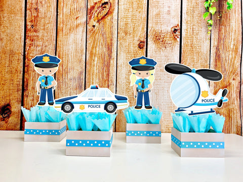 Cops Theme Birthday Centerpiece Decoration Cops Theme Birthday Decoration Police Theme Police Party Theme Decor Police Birthday INDIVIDUAL