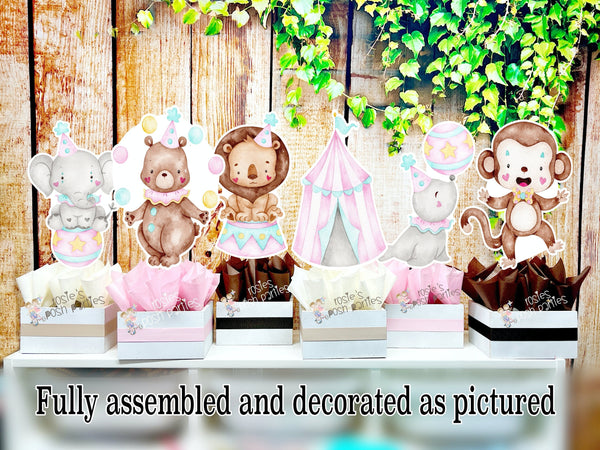 Pink Circus Carnival Baby Shower Theme | Pink Circus Birthday Centerpiece | Baby Shower Decoration | Pink Circus Carnival Theme SET OF 6