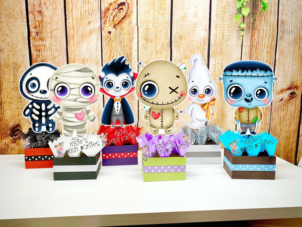 Halloween Costume Party Centerpieces Halloween Theme Birthday Decoration Halloween Witch Frankenstein Ghost Party Decor Monsters SET OF 6