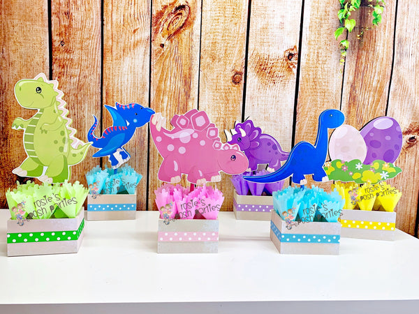 Dinosaur birthday party Pink Girl Dinosaur centerpiece Dinosaur party decoration Rex Birthday T Rex table centerpiece decoration SET OF 6