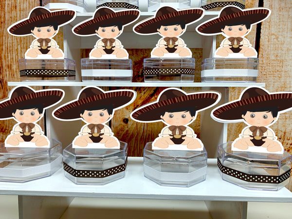 Charro Baptism | Charro First Birthday | Charro Theme | Mariachi Theme Baptism Candy Jar Favors | Charro Favors | Baptism Theme SET OF 12