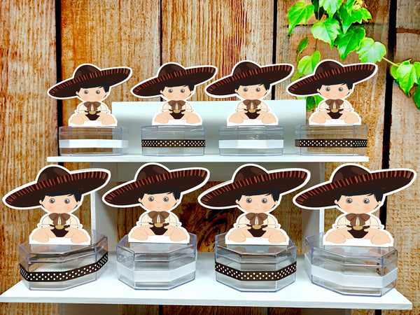 Charro Baptism | Charro First Birthday | Charro Theme | Mariachi Theme Baptism Candy Jar Favors | Charro Favors | Baptism Theme SET OF 12