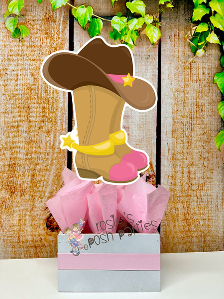 African Cowgirl Theme | Cowgirl Birthday Centerpiece | African American Theme | Western Cowgirl Birthday | Wild West Theme Decor SET OF 4