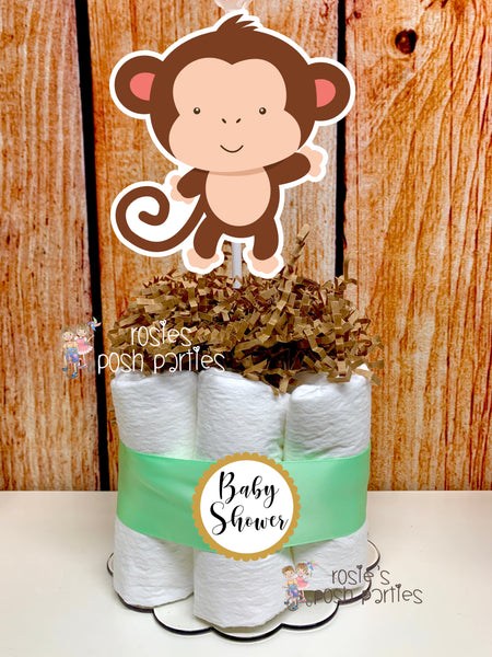 Baby Jungle Safari Baby Shower Theme Diaper Cake Centerpieces SET OF 6