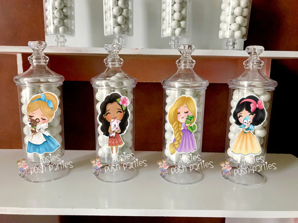 Classic Disney Princess Theme Apothecary Favor Jars